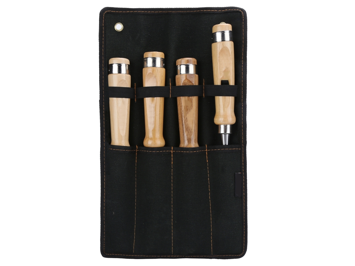 Kit De 4 Buriles De Madera Con Hoja Plana, De Acero Cromo-vanadio Para Trabajos De Carpintería Caseros.