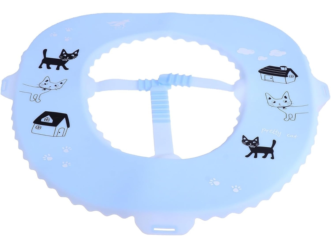 Tapete De Silicone Para Assento Sanitário,, Impermeável, Antibacteriano, Azul Claro Com Estampa, Almofada Confortável