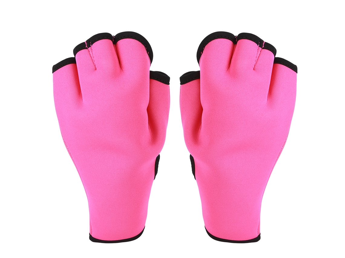 2026rebe-1 Par De Guantes De Natación Con Membrana Resistente Al Deslizamiento Dedos Cortos Entrenamiento Niños Niñas Rosa Talla S