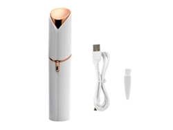 Depiladora Eléctrica Facial Para Mujer Portátil En Forma De Lápiz Labial Cargador Usb Trimmer Blanca