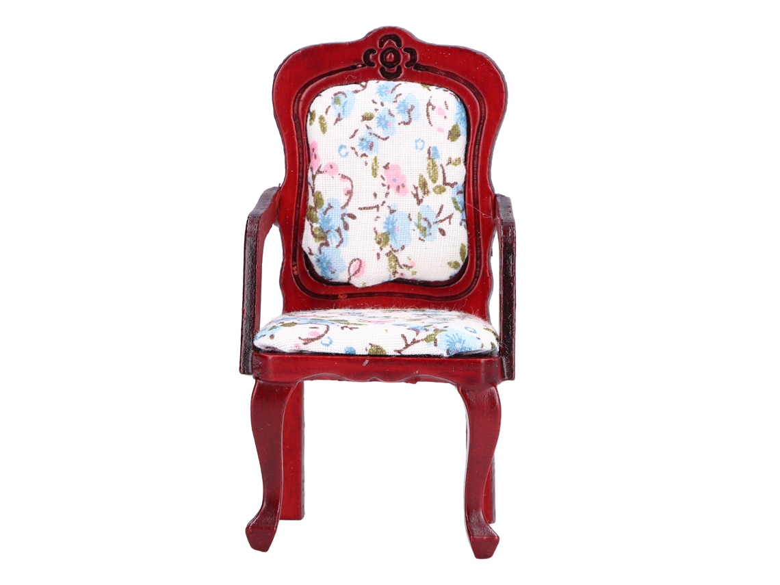 Ats-silla Miniatura De Casa De Muñecas Escala 1:12 Sillón Decorativo Mueble De Madera Simulación