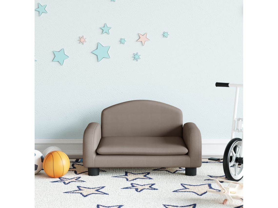 Sofá Para Niños | Sofá Infantil De Tela Gris Taupe 50x40x30 Cm Wsd252027
