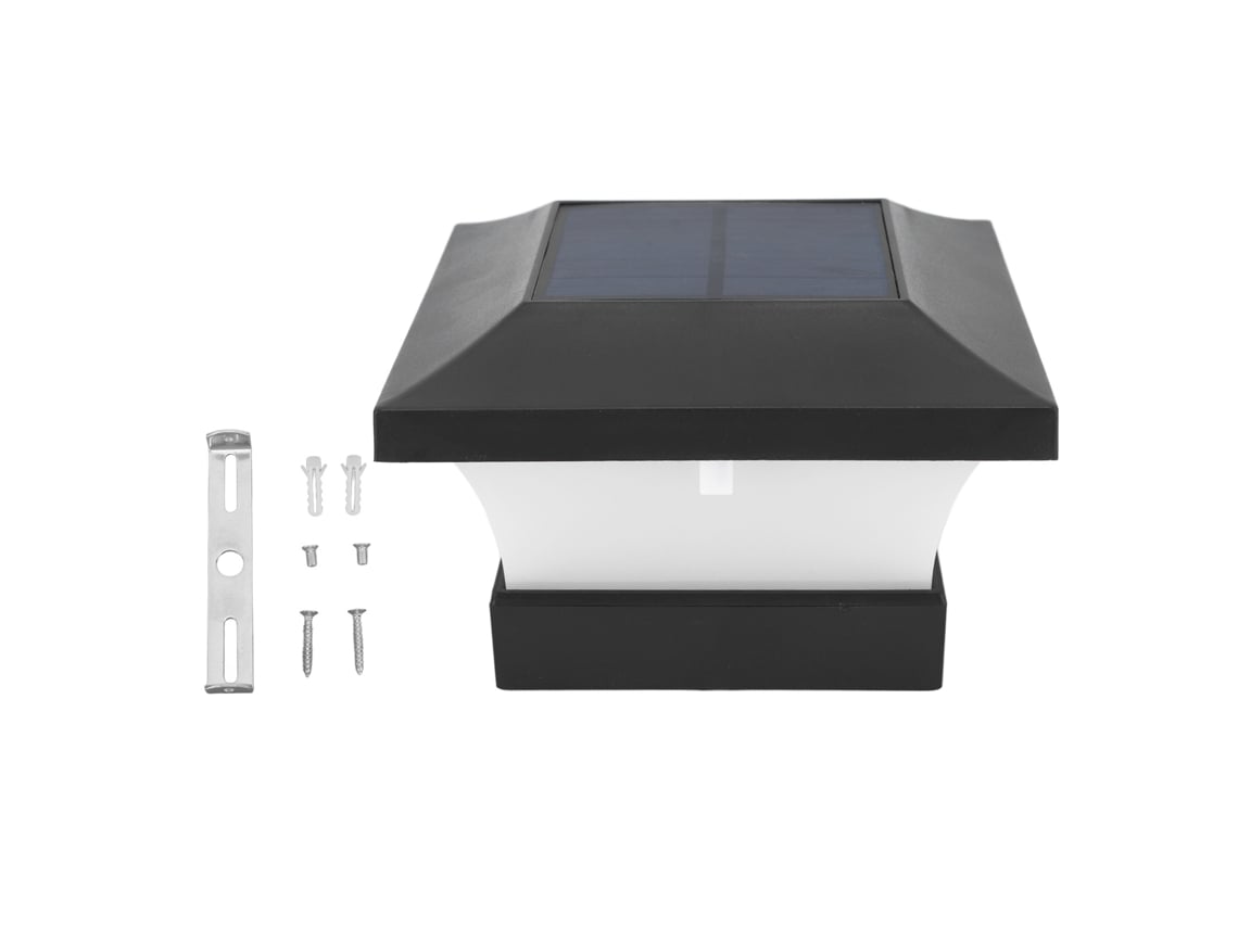 2026-lámpara Solar De Tapa De Poste Led 3w 2000mah Ip65 Luz Blanca 6000k Para Jardín, Cerca Y Puente