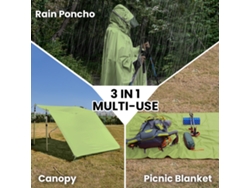 Poncho Impermeable Ligero Con Capucha Para Adultos, Ideal Para Senderismo, Acampada Y Excursionismo.