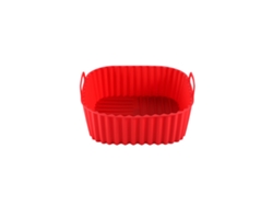 (rojo) 1 Bandeja Para Hornear De Silicona Para Freidora De Aire, Resistente A Altas Temperaturas, Fácil De Limpiar, Bandeja Para Hornear Cuadrada Con Aislamiento Térmico