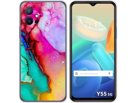 Carcasa para Vivo Y55 5G TUMUNDOSMARTPHONE Dibujos Mármol 15 Multicolor