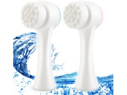 2 Cepillos Faciales De Silicona, Azul/rosa, 2 En 1, Exfoliación Manual