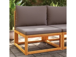 Sofá de jardín sin brazos con cojines, madera maciza de acacia, DKD Home Decor