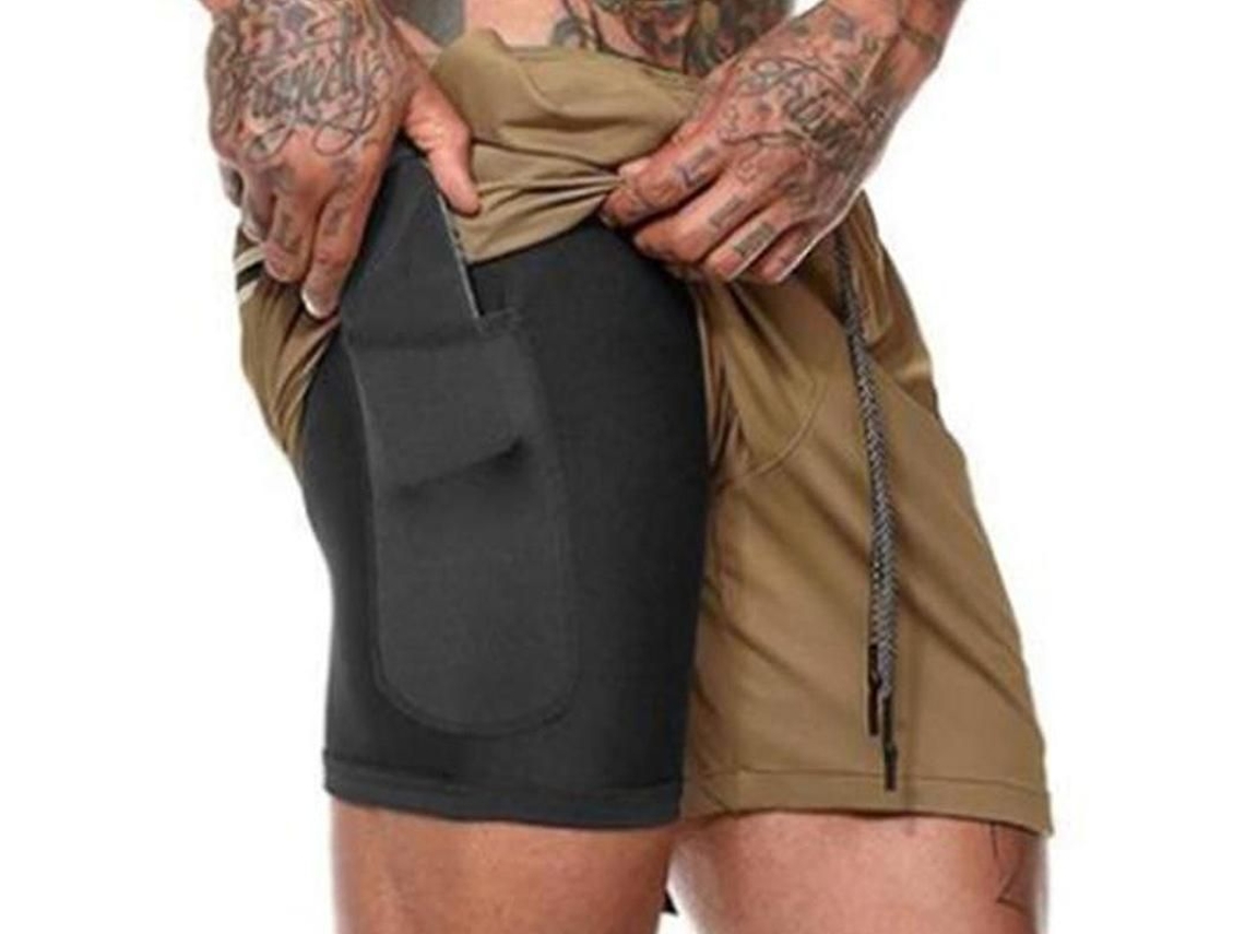 Pantalones cortos deportivos para hombre, modelo 2026, con bolsillos, ideales para el gimnasio y para correr.