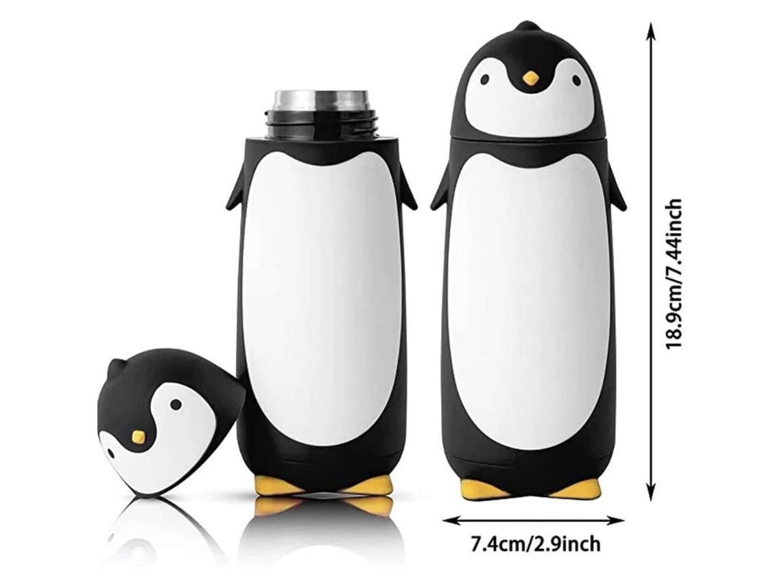 2026da-bebedero De Acero Inoxidable Pingüino Lindo 280ml Termico Portatil Para Niños Y Amigos
