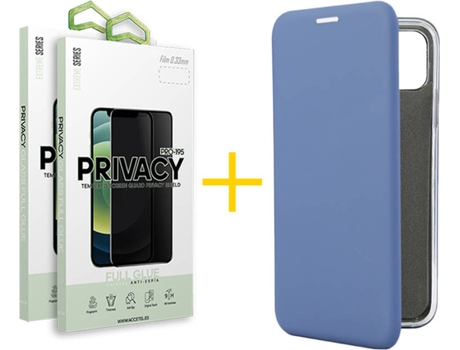 Kit Funda + Protector de Pantalla Apple iPhone 11 SKYHE Flip Cover 0968 Azul
