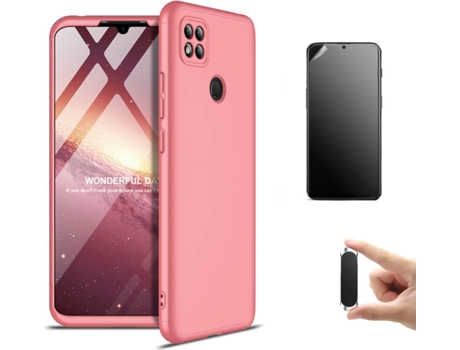 Kit Carcasa, Protector y Soporte Xiaomi Redmi 9C Ultimatte Slim Armor 360º Rosa