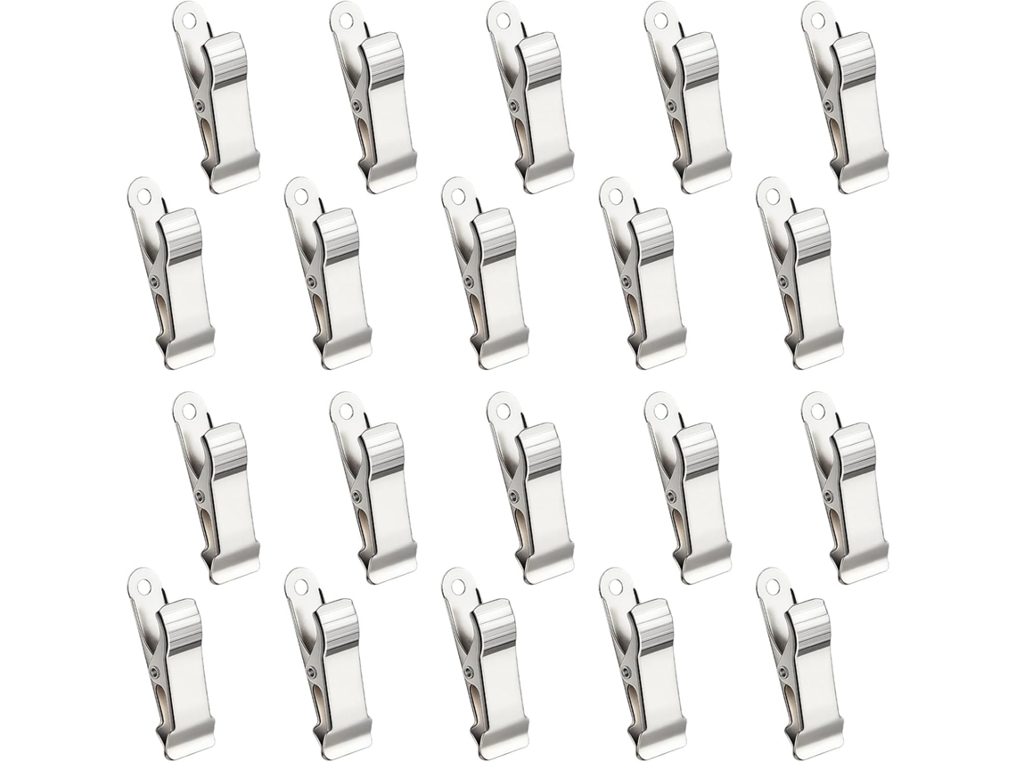 Paquete De 20 Clips Metálicos Resistentes Para Documentos Con Orificio Para Colgar - Clip