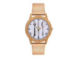 Reloj De Pulsera De Malla Zhoulianfa Simple Fashion Cuarzo Para Hombre Y Mujer T74-f (oro Rosa)