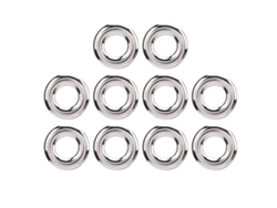 10pcs Ilhós de Liga Prata 17.4mm Diâmetro Interno Duas Faces para Sapatos Couro Artesanato