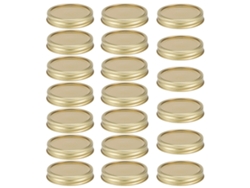 Tapas De Vidrio Para Frascos Con Sello De Acero Inoxidable Dividido, 20 Unidades, 70 Mm, Color Dorado.