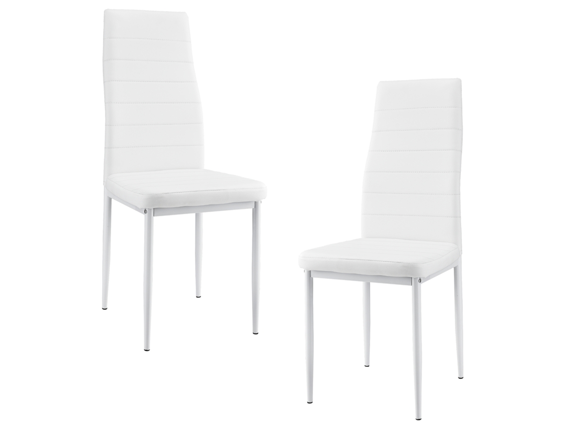 Conjunto 2 Cadeiras de Refeição [EN.CASA]  (Branco - PP - 96cm x 43cm x 52cm)