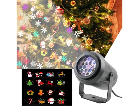 Adorno de Navidad Adornos Navideños Led Imagen Patrón Animación Lámpara Multicolor