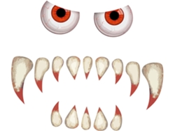 Yardenfun Pegatinas Adhesivas Halloween Ojos Y Colmillos Vinilo Decorativo Para Puerta Y Ventana De Pegar Y Quitar Sin