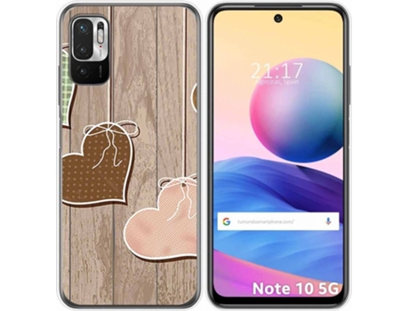 Carcasa Xiaomi POCO M3 Pro 5G TUMUNDOSMARTPHONE Corazones Madera Multicolor