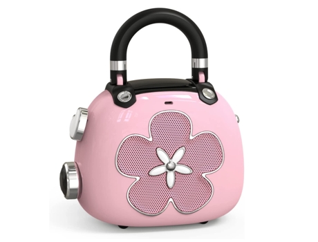 Mini Altavoz Bluetooth Pequeño Altavoz Bluetooth Portátil con Sonido Potente Diseño Retro Rosa BISBISOUS