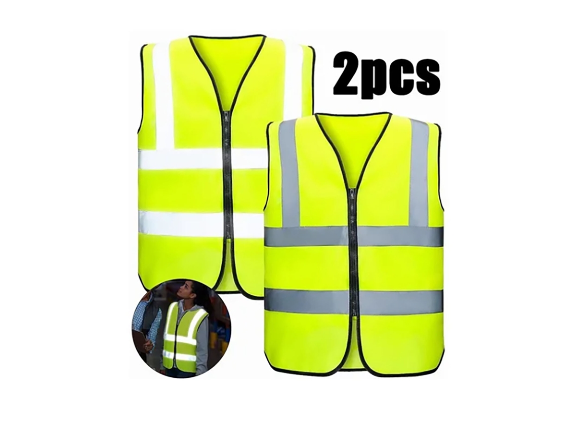 2 Chalecos Reflectivos De Seguridad Alta Visibilidad Para Trabajo Ligero