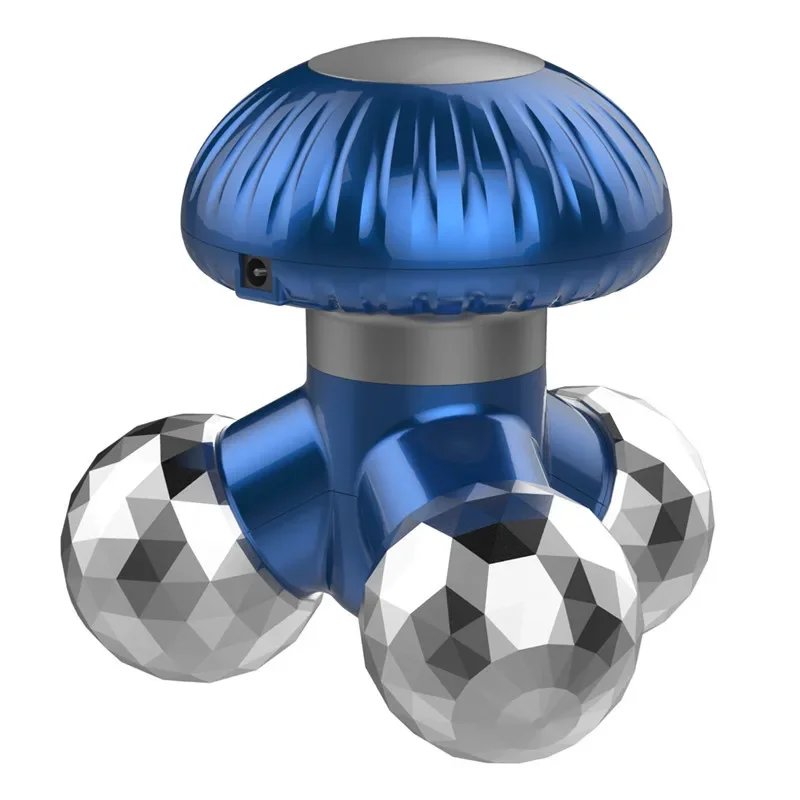 (azul) Masajeador Portátil 4 En 1 Con 3 Cabezales De Masaje, Mini Masajeador