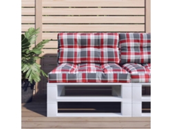 Cojines para muebles de palets, 2 unidades, en tela a cuadros rojos HARLANV1