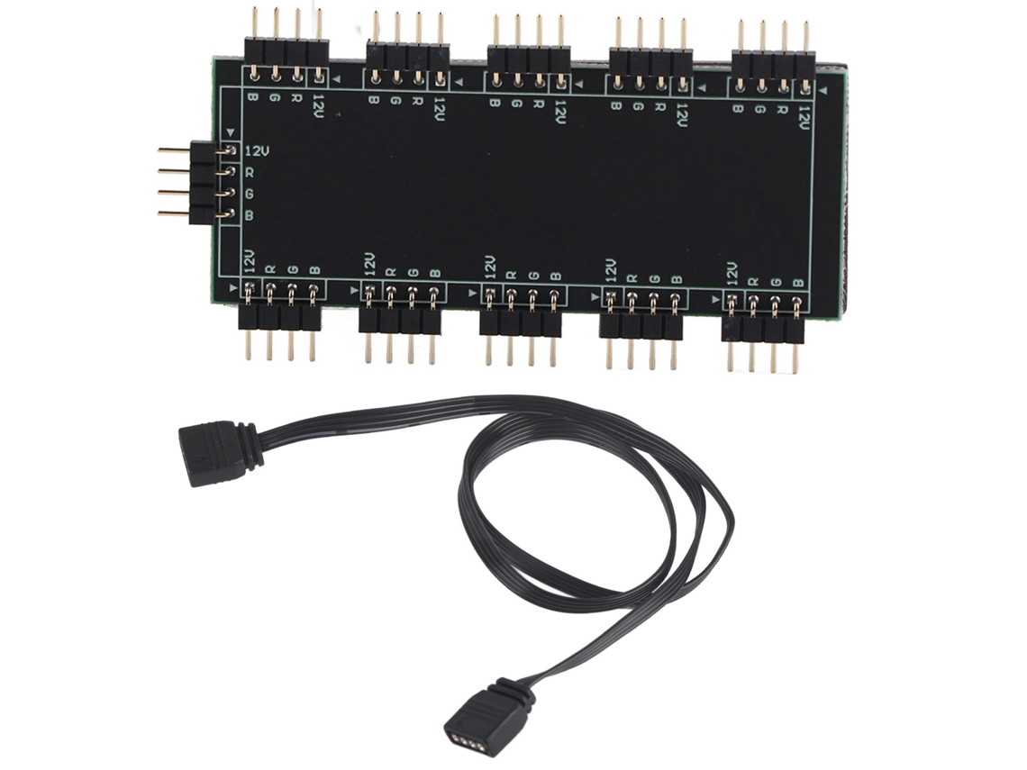 Concentrador Rgb De 10 Canales Para Computadora, Cable De Extensión Para Ventilador Rgb De Placa Base Mod Pc 12v 4 Pines
