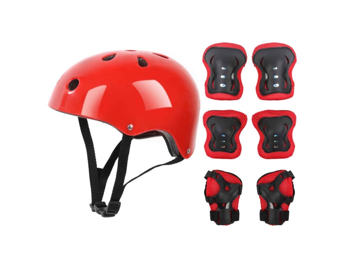 7 Piezas De Decoraciones Navideñas Para Niños, Casco, Rodilleras, Coderas Y Patines De Bicicleta