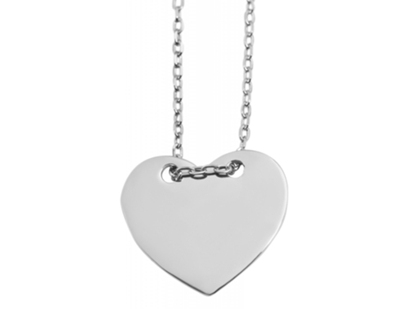 Collar Corazón en Plata de Ley 925 Bañado en Rodio