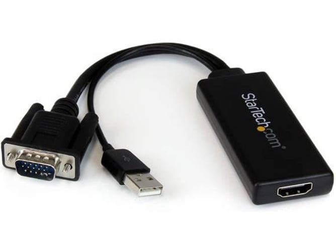 Adaptador HDMI STARTECH.COM VGA2HDU VGA USB HDMI Negro