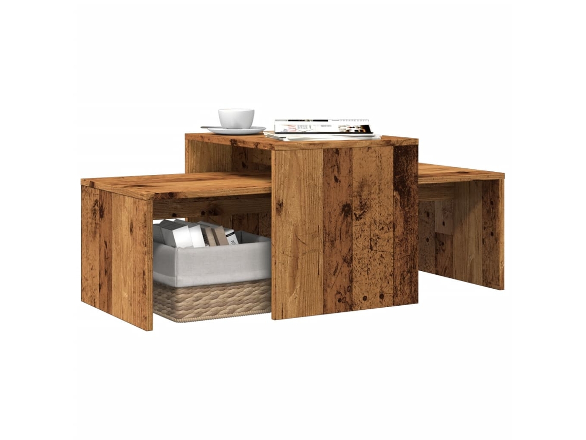 Mesa de centro 90x49x40 cm, madera gris, derivados de Sonoma HarlanV1
