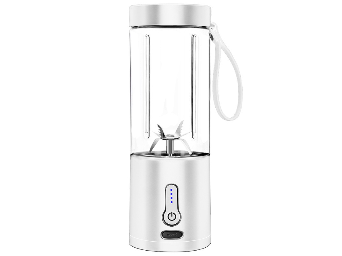 Mini licuadora recargable de 530 ml con 6 cuchillas y batería de 4000 mAh.