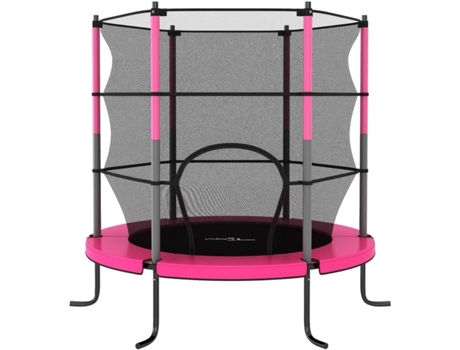 vidaXL Cama elástica con red de seguridad redonda azul 140x160 cm