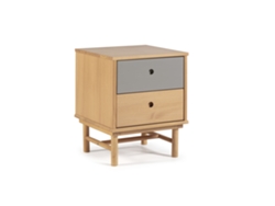 Mesita de Noche Magnus 2 cajones, Madera Maciza