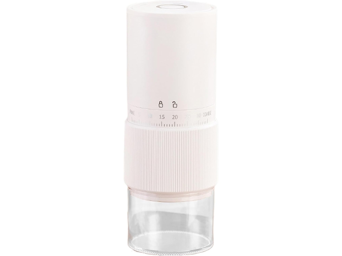 Molinillo de café eléctrico portátil, recargable por USB, pequeño molinillo eléctrico Sfushos (eléctrico blanco)