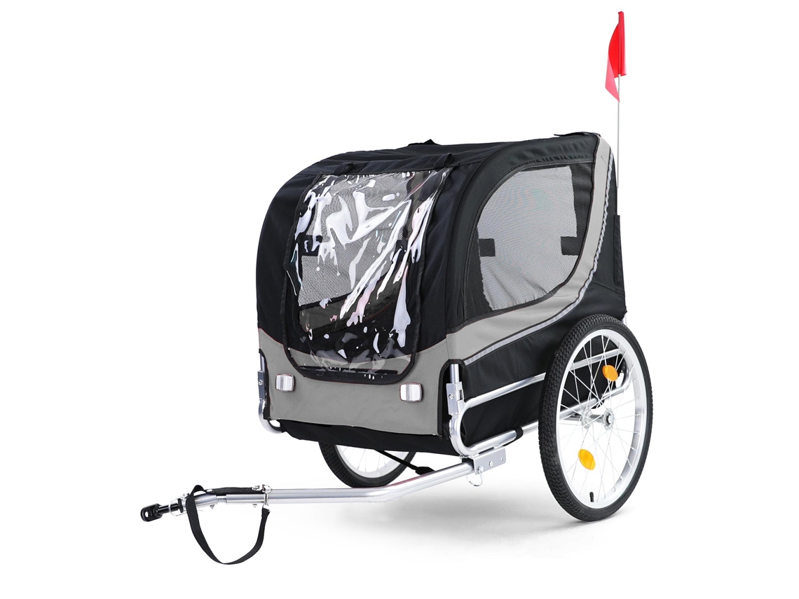 Remolque plegable para bicicleta y perro B.active, gris y negro, máx. 40 kg