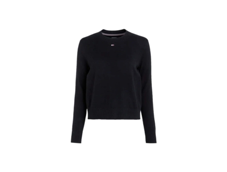 Camiseta de Mujer TOMMY JEANS Flag Algodón Negro (S)