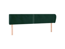 Cabecero con solapas, terciopelo verde oscuro, MAISON EXCLUSIVE (203x23x78 cm)