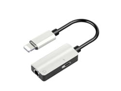 Adaptador Conector Para Jack De Fones De Ouvido 3.5mm Para Interface Ios Com Carga E Controle De Fio