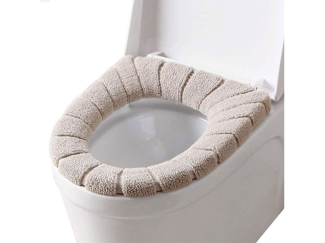 2026-cojín De Inodoro Universal Suave Lavable Caliente Espesorado 2 Piezas Beige