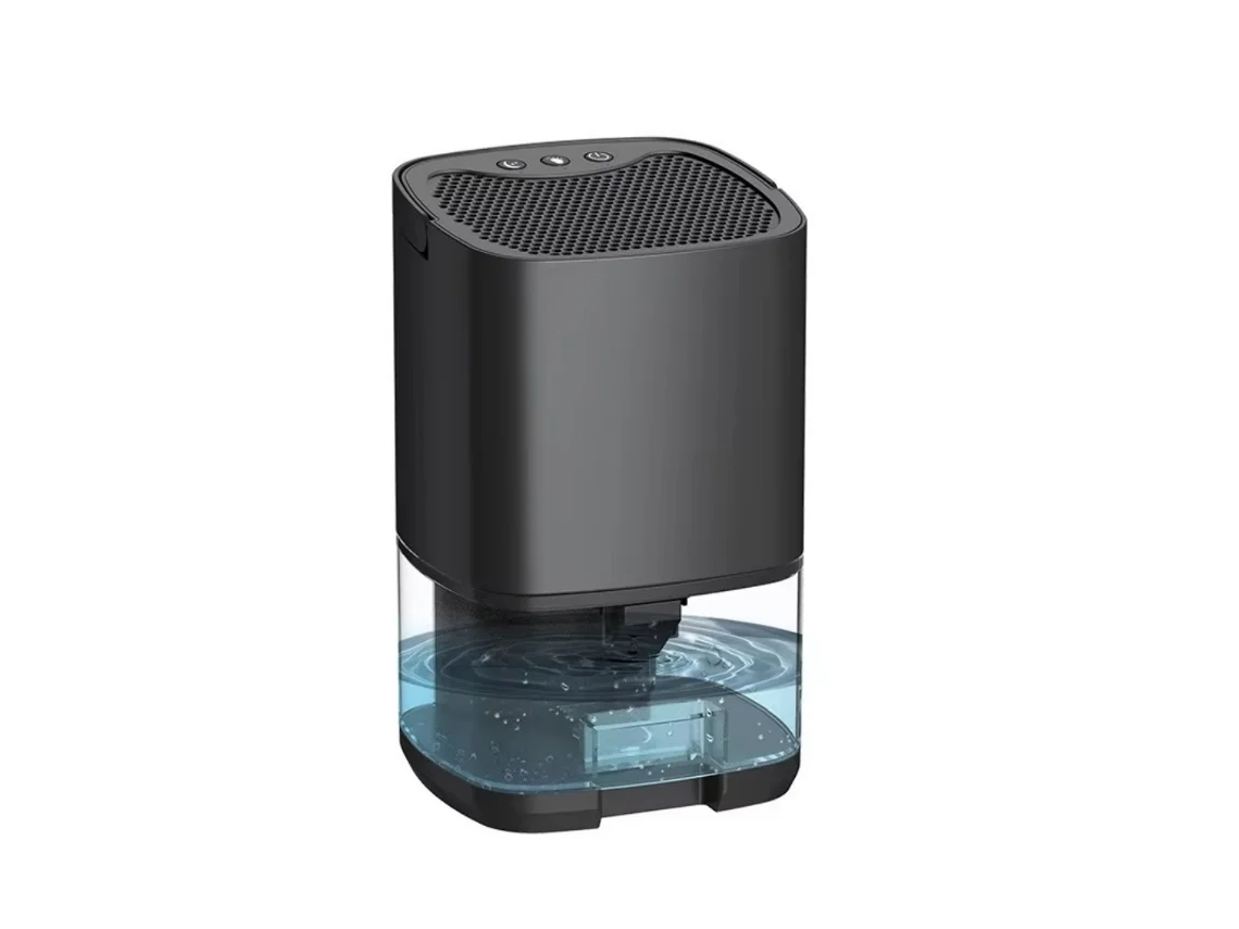 Deshumidificador de dormitorio de 1000 ml para el hogar, con luces LED, ultrasilencioso y apagado automático para baño, color negro Eafc