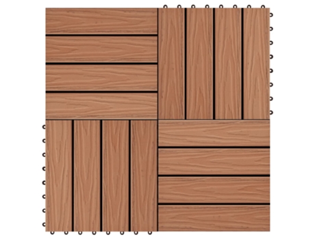 MAISON EXCLUSIVE - Baldosas porche relieve profundo WPC 1 m² marrón claro 11 uds