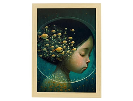 NACNIC Poster Compañía En Estilo Surrealismo Cinematográfico Ilustraciones Y Grabados De Historieta Abstracta Y Artística A3 Marcos Madera