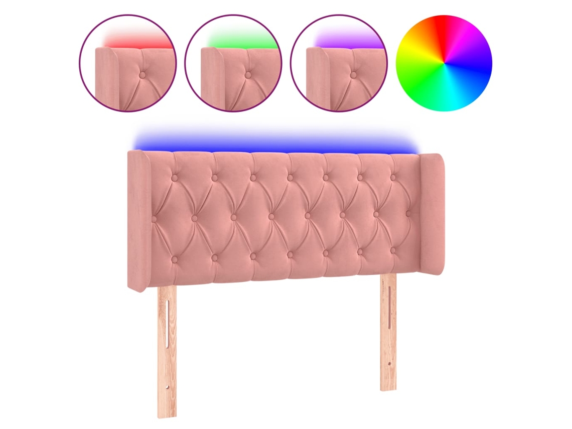 Maison Exclusive - Cabecero Con Led De Terciopelo Rosa 103x16x78/88 Cm
