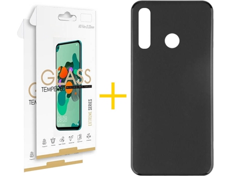 Kit Funda + 2 Protectores de Pantalla Huawei P Smart 2019 Plus SKYHE Liso 6 Negro