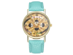 Reloj De Pulsera De Cuarzo Con Correa Pu Y Dial Redondo Patrón Espacial Zhoulianfa (verde Menta)