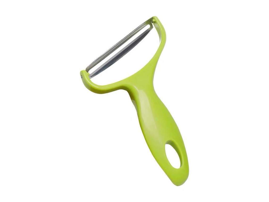 Pelador De Acero Inoxidable De Boca Ancha Para Frutas Y Verduras: Fácil De Usar Y Lavar.