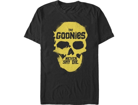 Camiseta Unisexo DEEPSTONE Never Say Die Skull Goonies Negro (M)